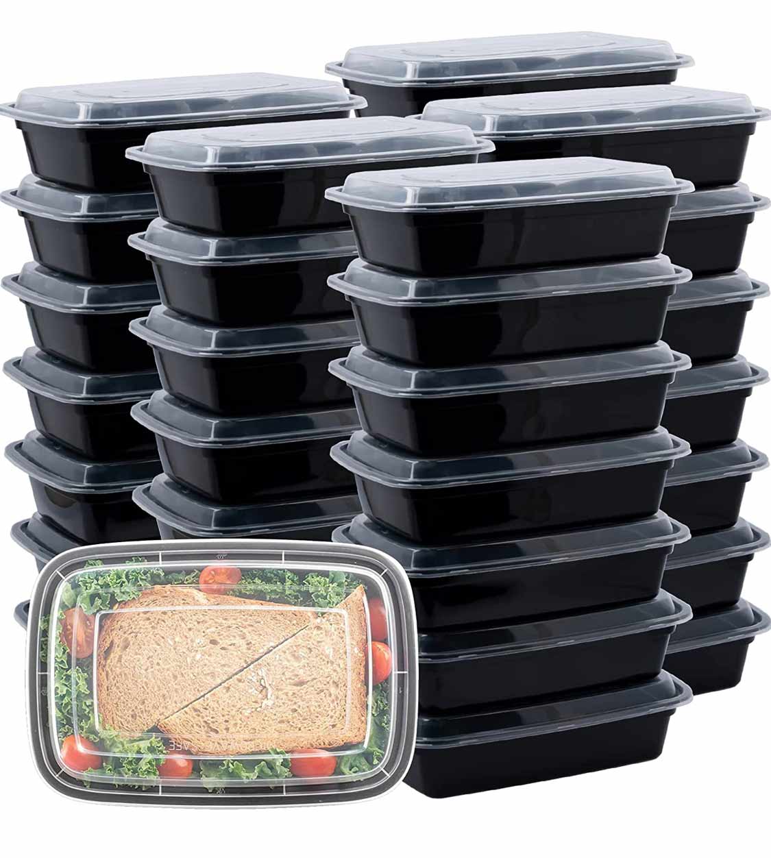 150set Disposable Microwave Food Storage Safe Meal Prep Containers